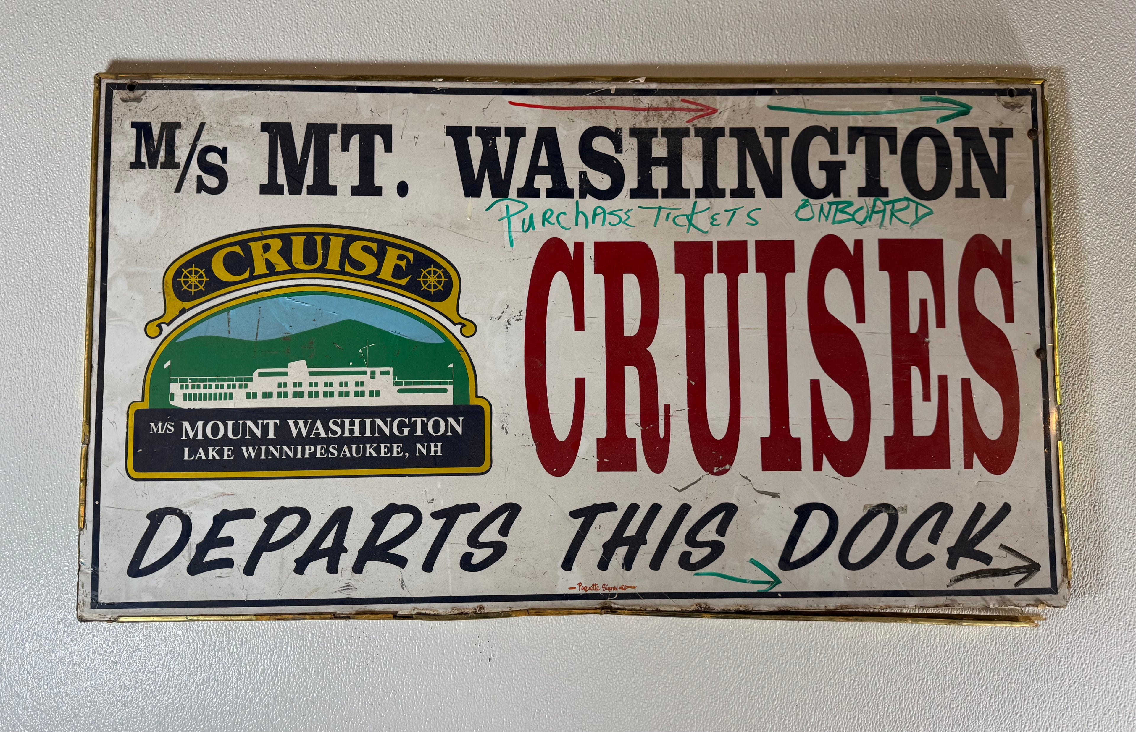 M/S Mt. Washington Cruises Sign