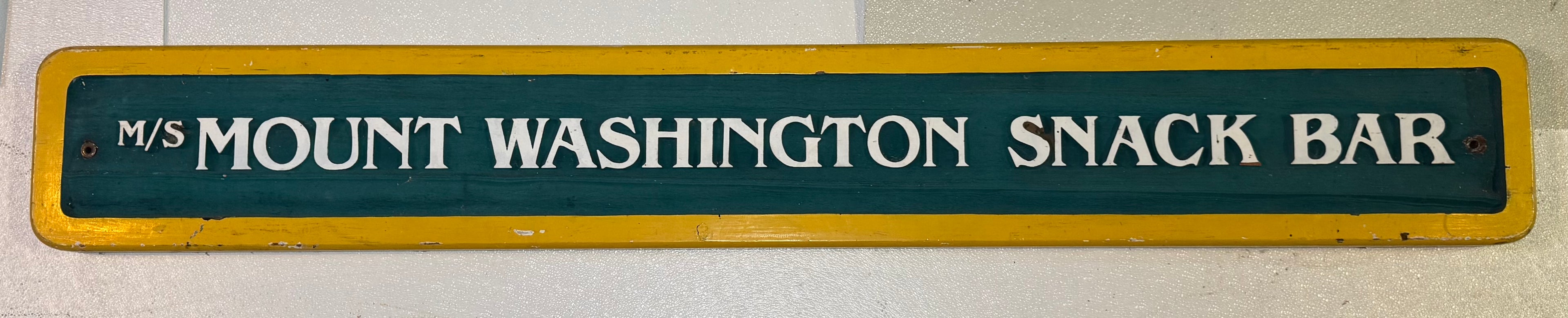 M/S Mount Washington Snack Bar Sign #2